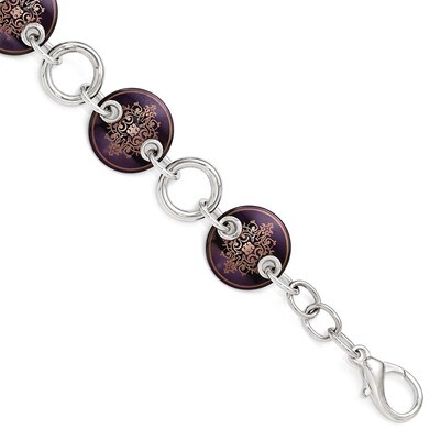 Edward Mirell Black Titanium &amp; Sterling Silver Anodized Copper Color Bracelet EMB144-8 by Edward Mi…