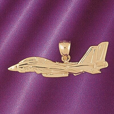 Dazzlers Jewelry Airplane Jet Pendant Necklace Charm Bracelet in Yellow, White or Rose Gold 4490, M…