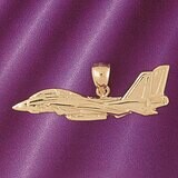 Dazzlers Jewelry Airplane Jet Pendant Necklace Charm Bracelet in Yellow, White or Rose Gold 4490, M…