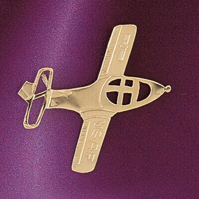 Dazzlers Jewelry Airplane Jet Pendant Necklace Charm Bracelet in Yellow, White or Rose Gold 4491, M…