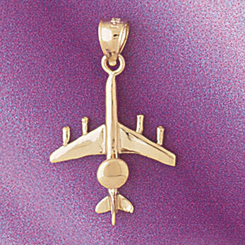 Dazzlers Jewelry Spy Airplane Pendant Necklace Charm Bracelet in Yellow, White or Rose Gold 4487, M…