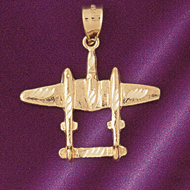 Dazzlers Jewelry Bomber Airplane Pendant Necklace Charm Bracelet in Yellow, White or Rose Gold 4484…