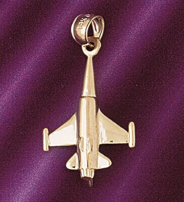 Dazzlers Jewelry Airplane Jet Pendant Necklace Charm Bracelet in Yellow, White or Rose Gold 4485, M…