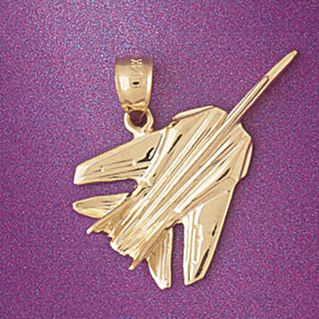 Dazzlers Jewelry Airplane Jet Pendant Necklace Charm Bracelet in Yellow, White or Rose Gold 4475, M…