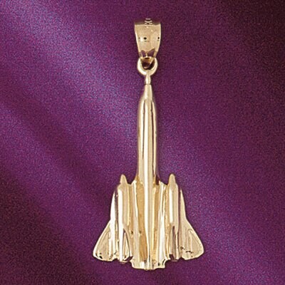 Dazzlers Jewelry Airplane Jet Pendant Necklace Charm Bracelet in Yellow, White or Rose Gold 4473, M…
