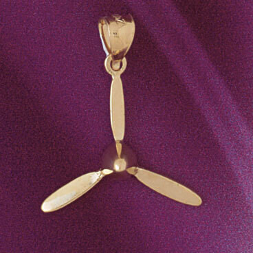 Dazzlers Jewelry Airplane Propeller Pendant Necklace Charm Bracelet in Yellow, White or Rose Gold 4…
