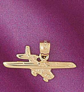 Dazzlers Jewelry Airplane Jet Pendant Necklace Charm Bracelet in Yellow, White or Rose Gold 4441, M…