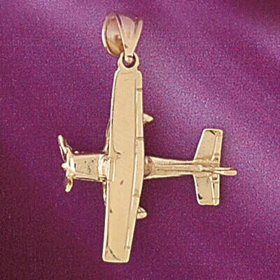 Dazzlers Jewelry Airplane Jet Pendant Necklace Charm Bracelet in Yellow, White or Rose Gold 4438, M…