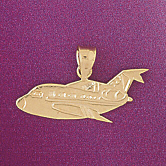 Dazzlers Jewelry Airplane Jet Pendant Necklace Charm Bracelet in Yellow, White or Rose Gold 4435, M…
