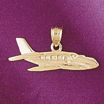 Dazzlers Jewelry Airplane Jet Pendant Necklace Charm Bracelet in Yellow, White or Rose Gold 4433, M…