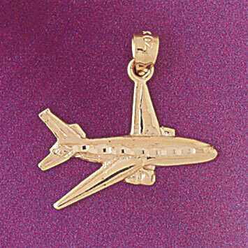 Dazzlers Jewelry Airplane Jet Pendant Necklace Charm Bracelet in Yellow, White or Rose Gold 4424, M…