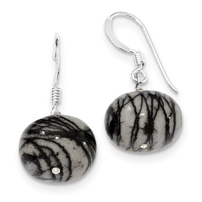 Zebra Jasper Earrings Sterling Silver QE9710, MPN: QE9710, 886774246727