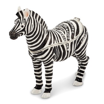 Zebra Trinket Box Enamel on Pewter by Jere, MPN: BJ2248, 191101595714