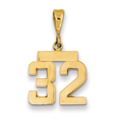 Number 32 Charm 14k Gold Small Polished SP32, MPN: SP32, 883957140988