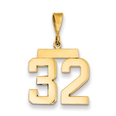 Number 32 Charm 14k Gold Medium Polished MP32, MPN: MP32, 883957135267