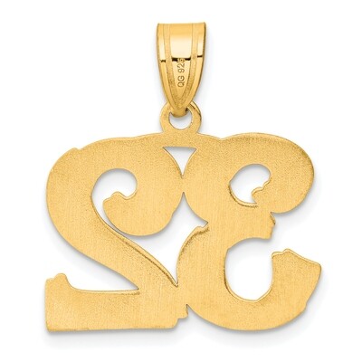 Number 32 Pendant 14k Gold Polished Etched AEN32, MPN: AEN32, 196904080993