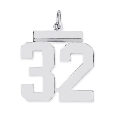 Pendant Number 32 Polished Sterling Silver Medium QMS32, MPN: QMS32, 191101278044