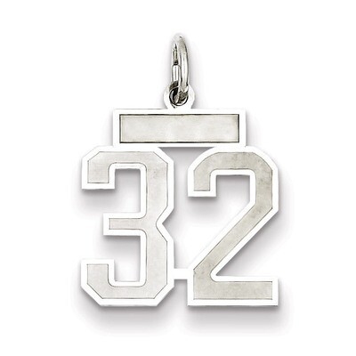 Charm Number 32 Satin Sterling Silver Small QPS32, MPN: QPS32, 191101282614