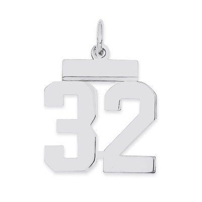 Pendant Number 32 Polished Sterling Silver Small QSS32, MPN: QSS32, 883957101231