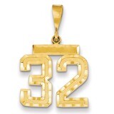 Number 32 Charm 14k Gold Medium Diamond-cut  MN32, MPN: MN32, 883957139135