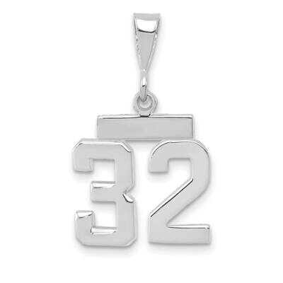 Number 32 Charm 14k White Gold Polished Small WSP32, MPN: WSP32, 196904075135