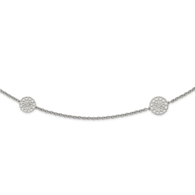 Flowers 32 Inch . Necklace Stainless Steel Polished SRN2486-32 by Chisel, MPN: SRN2486-32, 19110185…