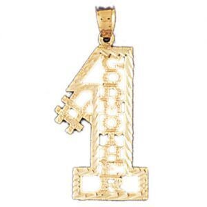 Dazzlers Jewelry Number One Godmother Pendant Necklace Charm Bracelet in Yellow, White or Rose Gold…