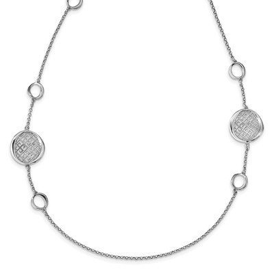 Leslie&#39;s Filigree Necklace Sterling Silver Rhodium-plated HB-QLF1033-32, MPN: QLF1033-32, 191101675…