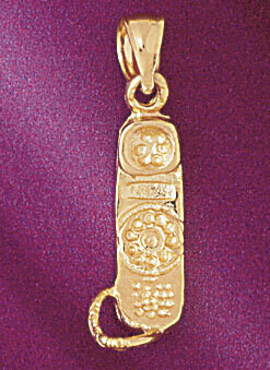 Dazzlers Jewelry Telephone Pendant Necklace Charm Bracelet in Yellow, White or Rose Gold 6582, MPN:…