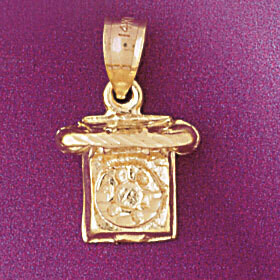 Dazzlers Jewelry Telephone Pendant Necklace Charm Bracelet in Yellow, White or Rose Gold 6578, MPN:…