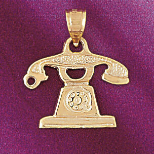 Dazzlers Jewelry Telephone Pendant Necklace Charm Bracelet in Yellow, White or Rose Gold 6581, MPN:…