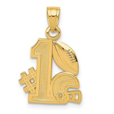 #1 Football Story with Helmet Ball Charm 14k Gold K8777, MPN: K8777, 637218083251