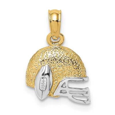 Football Helmet Charm 14k Gold Rhodium K9006, MPN: K9006, 637218021888