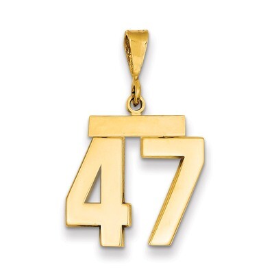 Number 47 Charm 14k Gold Medium Polished MP47, MPN: MP47, 883957135410