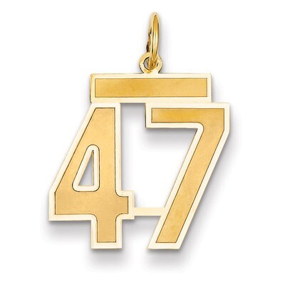 Number 47 Charm 14k Gold Medium Satin LSM47, MPN: LSM47, 883957074566