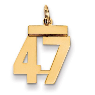 Number 47 Charm 14k Gold Small Polished LS47, MPN: LS47, 883957033662