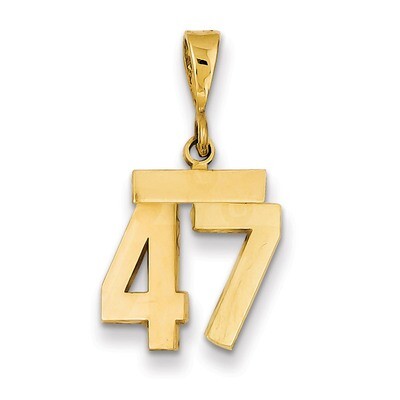 Number 47 Charm 14k Gold Small Polished SP47, MPN: SP47, 883957141244
