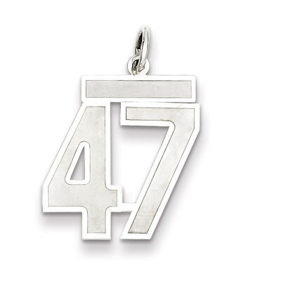 Pendant Number 47 Satin Sterling Silver Medium QPM47, MPN: QPM47, 883957127194