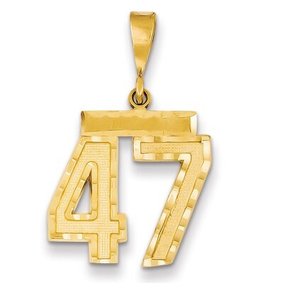 Number 47 Charm 14k Gold Medium Diamond-cut  MN47, MPN: MN47, 883957139272