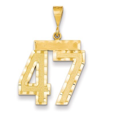 Number 47 Charm 14k Gold Large Diamond-cut LN47, MPN: LN47, 883957122380