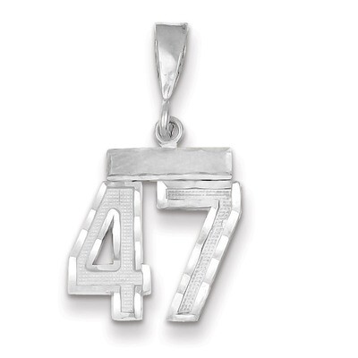 Number 47 Charm Small Diamond -cut 14k white Gold WSN47, MPN: WSN47, 883957114323