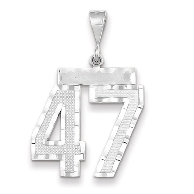 Number 47 Charm 14k white Gold Large Diamond -cut WLN47, MPN: WLN47, 883957124230