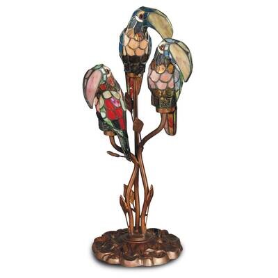 11x22.5 Three Parrot Tiffany Accent Lamp GM22696, MPN: GM22696, 20258058417