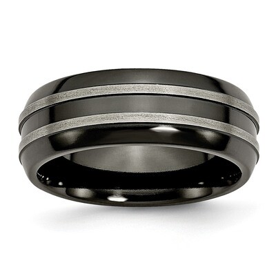 8mm Polished Band Titanium Black Ti Two-tone TB284 by Chisel, MPN: TB284, 886774055374