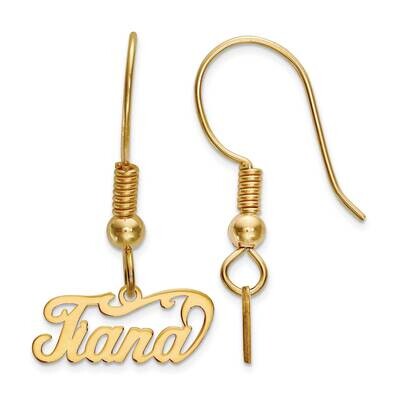 Name Plate Dangle Earrings Sterling Silver Gold-plated XNE4GP, MPN: XNE4GP, 191101543067
