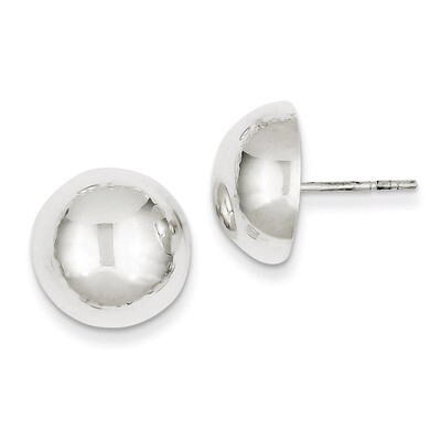 Button Earrings Sterling Silver QE597, MPN: QE597, 883957938752