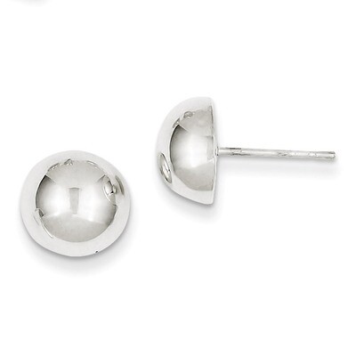 Button Earrings Sterling Silver QE598, MPN: QE598, 883957938868
