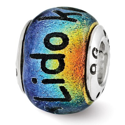 Lido Key Dichroic Glass Bead - Sterling Silver QRS3120, MPN: QRS3120, 886774967943