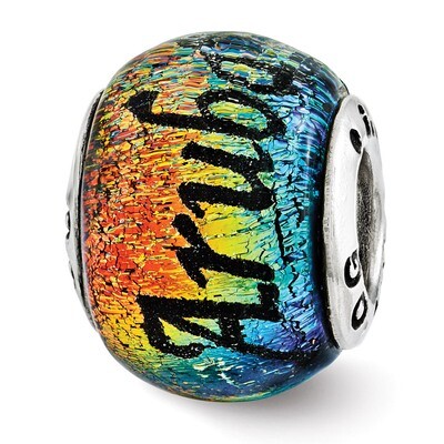 Aruba Orange Dichroic Glass Bead - Sterling Silver QRS3125, MPN: QRS3125, 886774967813