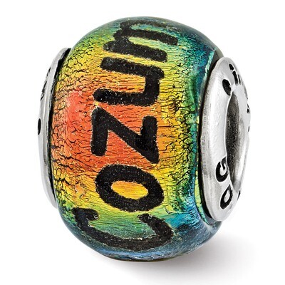 Cozumel Orange Dichroic Glass Bead - Sterling Silver QRS3109, MPN: QRS3109, 886774967790